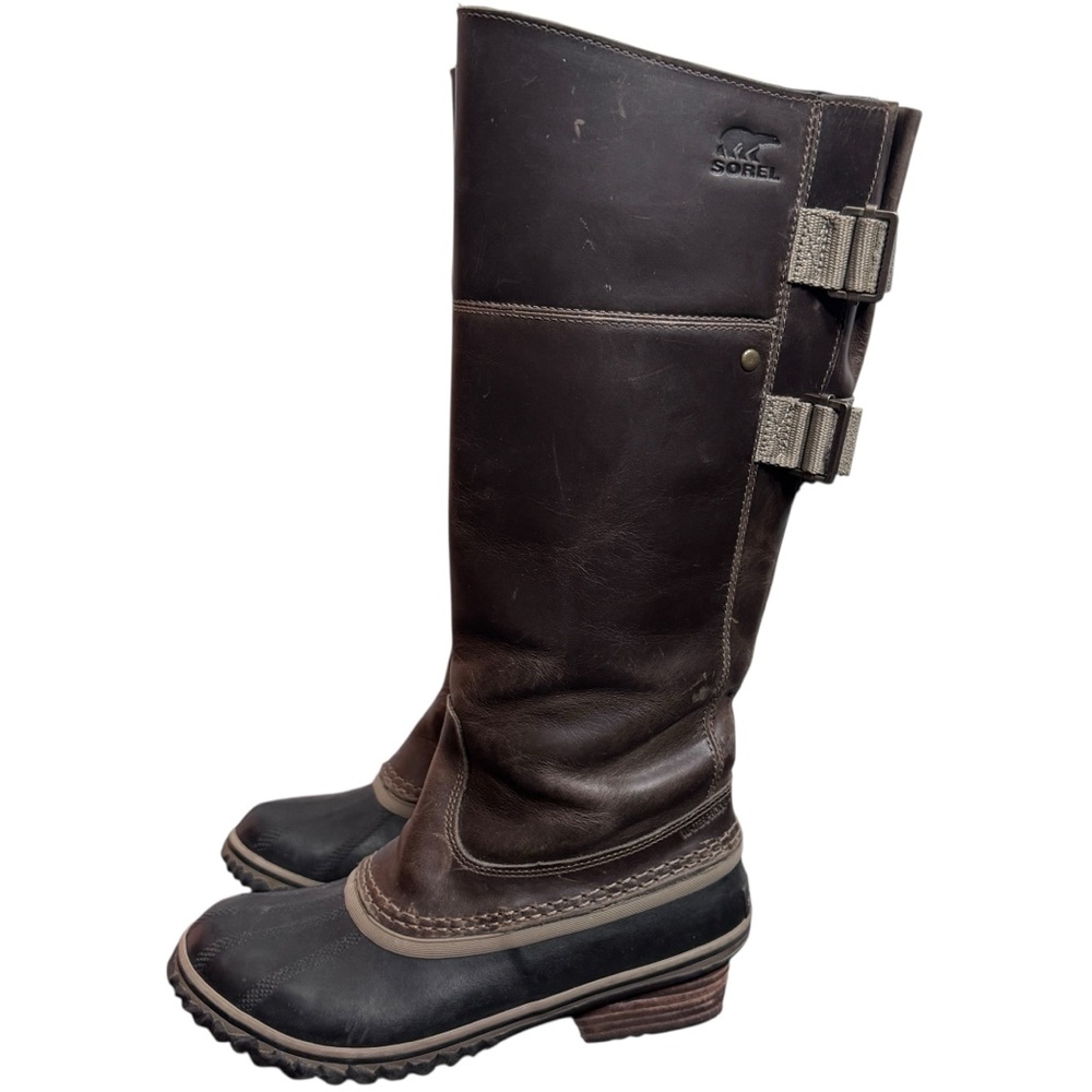 Sorel Women’s Dark Brown Leather Waterproof Buckle Boots - Size 6.5